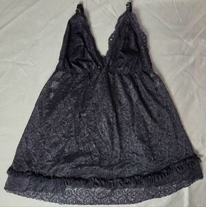 SEDUCTIVE WEAR CINEMA ETOILE  Black Floral Lace Baby Doll Lingerie XL Mini Dress